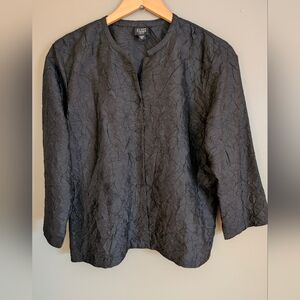 Eileen Fisher Crinkle Silk Jacket Size PL